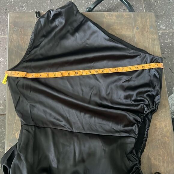 NWT PRETTYGARDEN  One Shoulder Satin Slit High Long Cocktail Wedding Guest Dress - Picture 10 of 12